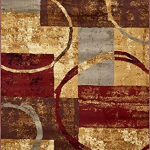 Unique Loom Barista Collection Modern, Abstract, Vintage, Distressed, Urban, Geometric, Rustic, Warm Colors Area Rug (5' 0 x 8' 0 Rectangular, Multi/Beige)