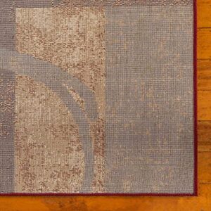 Unique Loom Barista Collection Modern, Abstract, Vintage, Distressed, Urban, Geometric, Rustic, Warm Colors Area Rug (5' 0 x 8' 0 Rectangular, Multi/Beige)