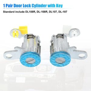 X AUTOHAUX 1 Pair Door Lock Cylinder Set Kit with 2 Keys for Toyota Tacoma 1995-2004 DL-107 DL108R Front Driver and Passenger Side Door Lock Set Tumbler with Key 6905135070 6905235070 LH RH