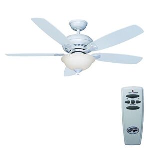 hampton bay southwind 52″ reversible blades maple/white – white w/remote control – dimmable
