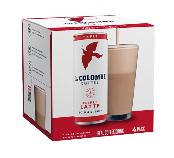 La Colombe Triple Draft Latte - 3 Shots Of Cold-Pressed Espresso and Frothed Milk - Made With Real Ingredients - Grab And Go Coffee , 9 Fl Oz (Pack of 4)