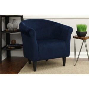 mainstays microfiber bucket accent padded chair (microfiber, 18″ navy blue)