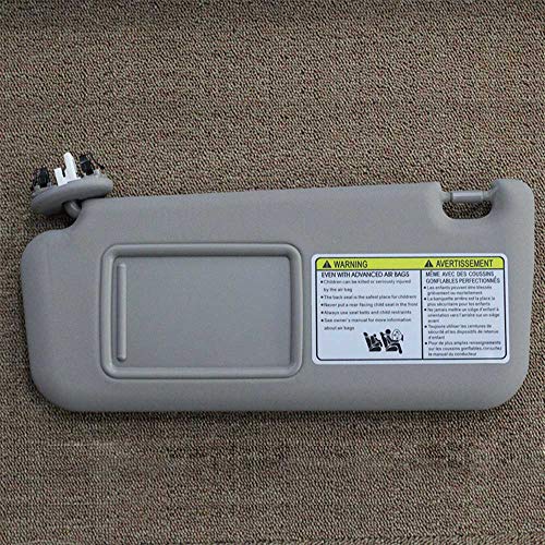 Dasbecan Front Left Driver Side Sun Visor with Vanity Light Compatible with Toyota RAV4 2006-2013 Replaces# 74320-42501-B2 74320-42500-B0 (Gray)