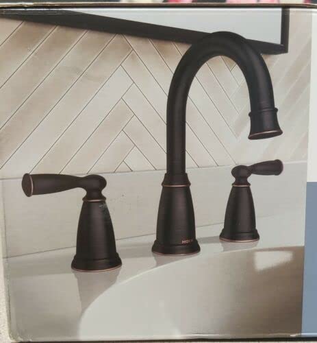 Moen Banbury 8 in. Widespread Double Handle High-Arc Bathroom Faucet in Mediterranean Bronze