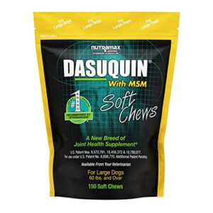 nutramax dasuquin with msm joint health supplement for large dogs – with glucosamine, msm, chondroitin, asu, boswellia serrata extract, and green tea extract, 150 soft chews