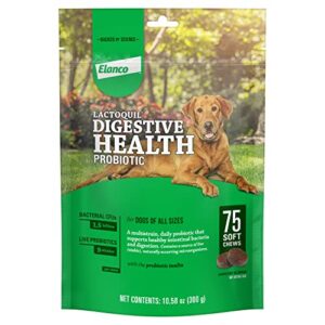 elanco lactoquil soft chews digestive health probiotic supplement for dogs, 75 count