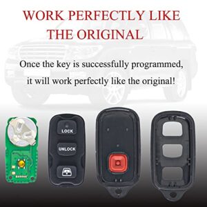 Key Fob Remote Replacement Fits for Toyota 4Runner 1999 2000 2001 2002 2003 2004 2005 2006 2007-2009/Sequoia 2001-2008 HYQ12BBX Keyless Entry Remote Control HYQ12BAN/HYQ1512Y/89742-35050(Pack of 2)