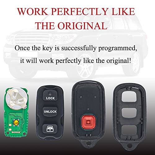 Key Fob Remote Replacement Fits for Toyota 4Runner 1999 2000 2001 2002 2003 2004 2005 2006 2007-2009/Sequoia 2001-2008 HYQ12BBX Keyless Entry Remote Control HYQ12BAN/HYQ1512Y/89742-35050(Pack of 2)