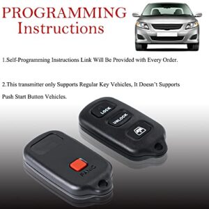 Key Fob Remote Replacement Fits for Toyota 4Runner 1999 2000 2001 2002 2003 2004 2005 2006 2007-2009/Sequoia 2001-2008 HYQ12BBX Keyless Entry Remote Control HYQ12BAN/HYQ1512Y/89742-35050(Pack of 2)