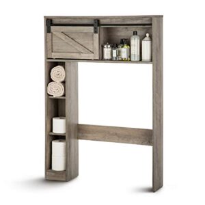 landia home over the toilet storage shelving – bathroom shelf and cabinet with sliding barn door