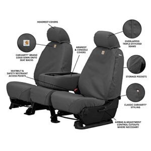 Covercraft Carhartt SeatSaver Custom Seat Covers | SSC2509CAGY | 1st Row Bucket Seats | Compatible with Select Toyota Tacoma Models, Gravel