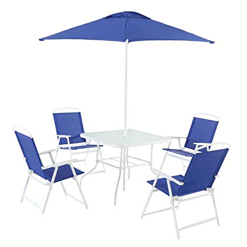 Mainstays Albany Lane 6-Piece Folding Seating Set (Blue)