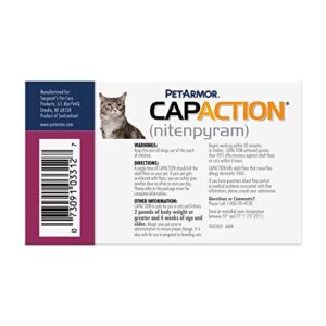 PetArmor CAPACTION (nitenpyram) Oral Flea Treatment for Cats, Fast Acting Tablets Start Killing Fleas in 30 Minutes, Cats 2-25 lbs, 6 Doses