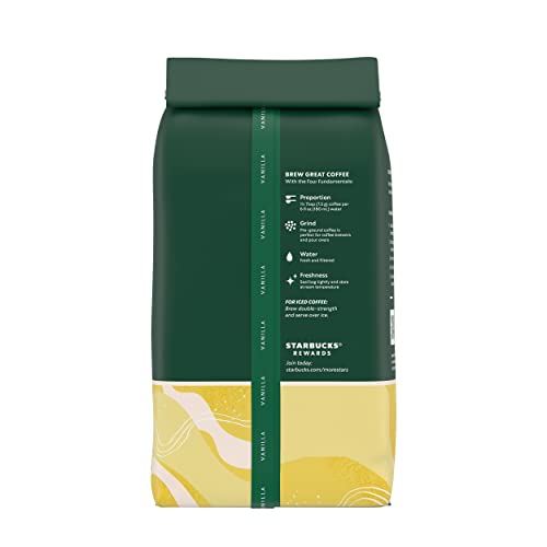 Starbucks Ground Coffee—Vanilla Flavored Coffee—No Artificial Flavors—100% Arabica—6 bags (11 oz each)
