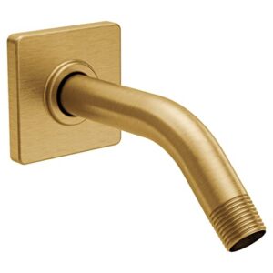 Moen S133BG Acc-Premium 8-Inch Standard Shower Arm with Modern Square Flange, Brushed Gold