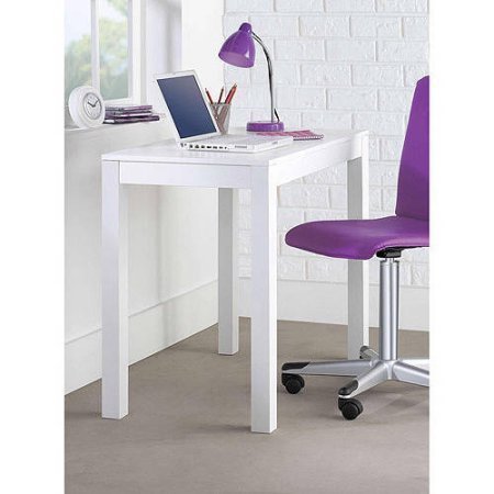 Mainstays Furniture New Parsons Desk with Drawer, Multiple Colors (White)