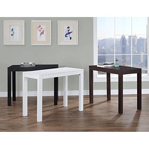 Mainstays Furniture New Parsons Desk with Drawer, Multiple Colors (White)