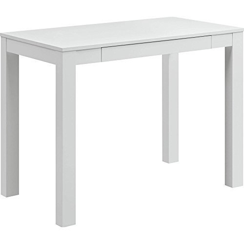 Mainstays Furniture New Parsons Desk with Drawer, Multiple Colors (White)