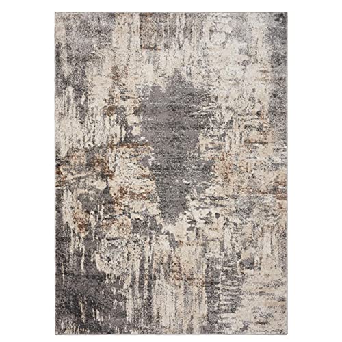 LUXE WEAVERS Rug 7680 Abstract Modern Area Rug, Stain Resistant, Machine-Made, Gray / 8' x 10'