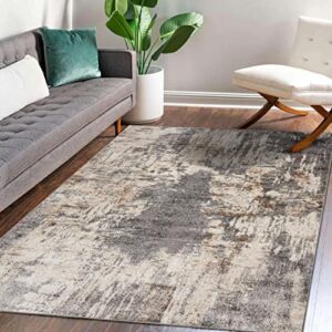 LUXE WEAVERS Rug 7680 Abstract Modern Area Rug, Stain Resistant, Machine-Made, Gray / 8' x 10'