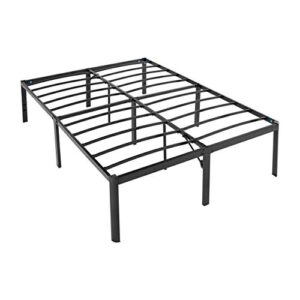amazon basics heavy duty non-slip bed frame with steel slats, easy assembly – 18-inch, queen