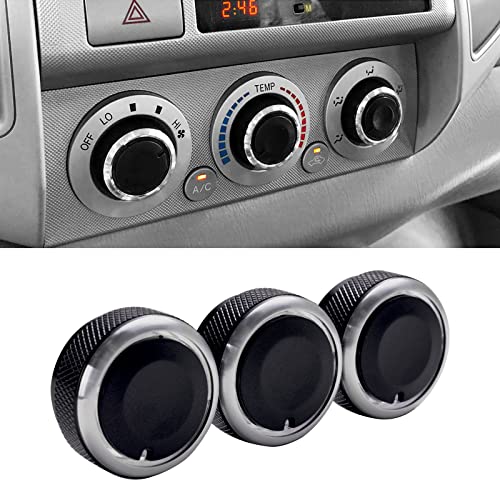 JDMCAR Compatible with Toyota Tacoma 2005-2015 A/C Air Conditioning Control Switch Knob Button, HVAC Control Knob Tacoma Heater Temperature HVAC Fan Control Knob - (A Set of 3 Knobs)