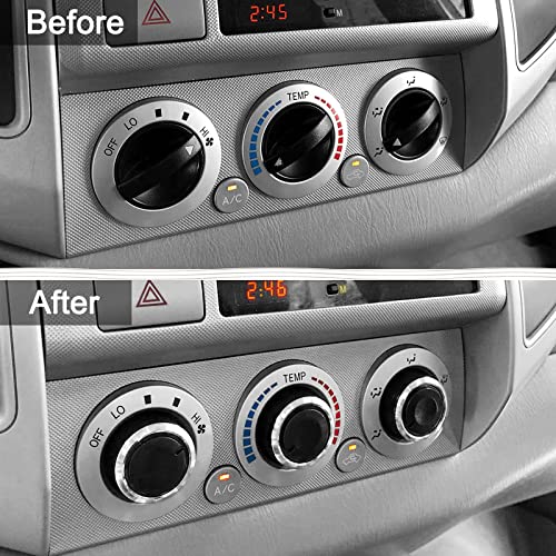 JDMCAR Compatible with Toyota Tacoma 2005-2015 A/C Air Conditioning Control Switch Knob Button, HVAC Control Knob Tacoma Heater Temperature HVAC Fan Control Knob - (A Set of 3 Knobs)