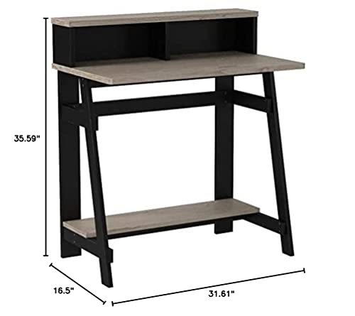 Furinno Simplistic A Frame Computer Desk, Black/French Oak Grey