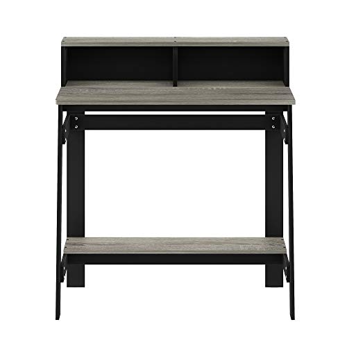 Furinno Simplistic A Frame Computer Desk, Black/French Oak Grey