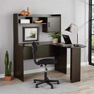 mainstays student desk white finish – home office bedroom furniture indoor desk – easy glide accessory drawer (l-shaped desk with hutch, espressso)