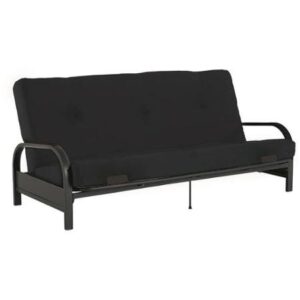 mainstay.. metal arm futon with 6″ mattress, (1, black)