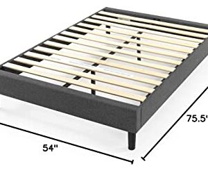 ZINUS Curtis Upholstered Platform Bed Frame / Mattress Foundation / Wood Slat Support / No Box Spring Needed / Easy Assembly, Grey, Full