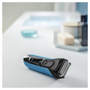 Braun Series 3 ProSkin 3010s Electric Shaver, Rechargeable and Cordless Wet and Dry Electric Razor for Men, Black/Blue