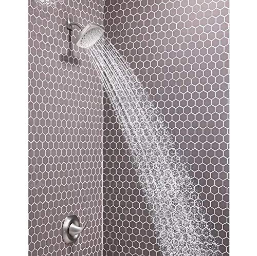 Moen Lindor 82506SRN Spot Resist Brushed Nickel 1-Handle Shower Faucet with Valve