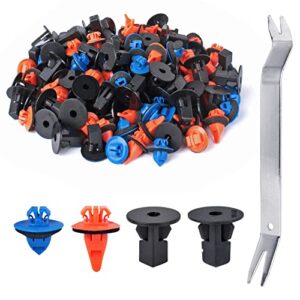 120pcs fender flare clips, xislet retainer fastener rivets for bumper fender liner 90189-06065 compatible with toyota 4runner tacoma rav4 replace 75495-35010 75397-35010 90189-06013