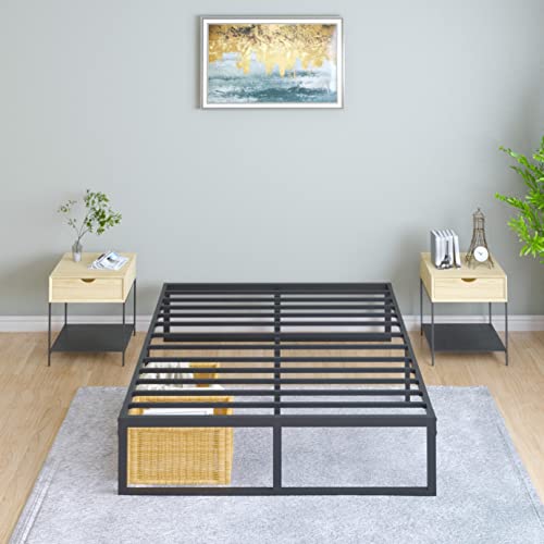 Yitong Angel 14 Inch Queen Bed Frame,3500 lbs Heavy Duty Metal Platform, Steel Slats Support/No Box Spring Needed/Noise Free/Non-Slip/Easy Assembly