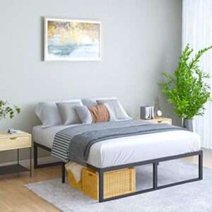 Yitong Angel 14 Inch Queen Bed Frame,3500 lbs Heavy Duty Metal Platform, Steel Slats Support/No Box Spring Needed/Noise Free/Non-Slip/Easy Assembly