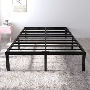 yookare 18 inch tall 3500lbs heavy duty bed frame metal platform /maximum storage/mattress foundation/steel slats support/noise free/box spring replacement,queen