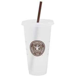 the first starbucks pike place original logo plastic reusable venti cold cup, 24oz