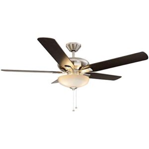 hampton bay 57269 holly springs 52″ led brushed nickel ceiling fan light kit