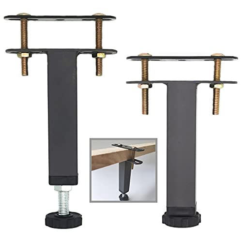 2Pcs Adjustable Height Center Support Leg for Bed Frame, Steel Bed Frame or Wooden Bed Center Slat Support Leg, Sofa Furniture Cabinet Feet (Grey, Height:5.9 to 8.6 inch)