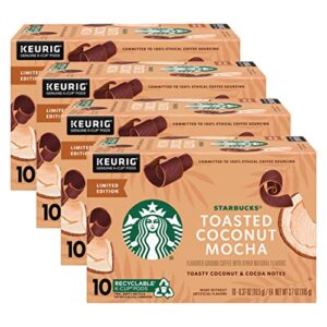 starbucks k-cup coffee pods toasted coconut mocha, 10 ct (pack of 4)