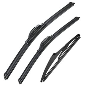 3 wipers replacement for 2013-2018 toyota rav4, windshield wiper blades original equipment replacement – 26″/16″/10″ (set of 3) u/j hook