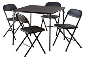 mainstays 5 piece card table and chair set, black