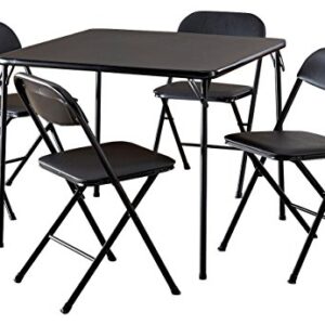 Mainstays 5 Piece Card Table and Chair Set, Black