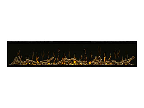 Dimplex IgniteXL 60 inch Built-in Linear Electric Fireplace with Driftwood and River Rock Accessories - Black, XLF60 & LF74DWS-KIT