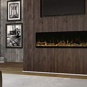 Dimplex IgniteXL 60 inch Built-in Linear Electric Fireplace with Driftwood and River Rock Accessories - Black, XLF60 & LF74DWS-KIT