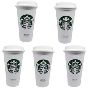 starbucks set of 5 16oz reusable hot cups with lid