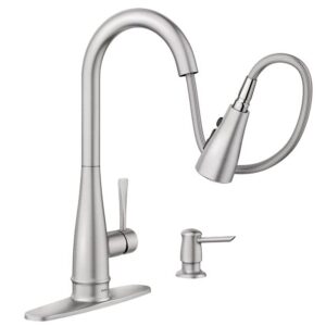 Moen Birchfield Single-Handle Pull-Down Sprayer Kitchen Faucet with Reflex and PowerBoost in Spot Resist Stainless