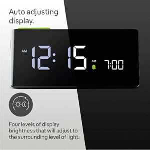 Braun Digital Alarm Clock with VA LCD Display, Touch Snooze Pad, Quick Set, Automatically Adjusting Display Brightness, Beep Alarm in Black, Model BC16BUS.